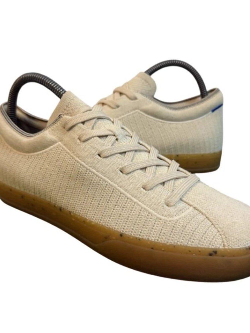 Rothy's The Lace Up Sneaker Cream White Gum Bottom Shoes Womens Size 9